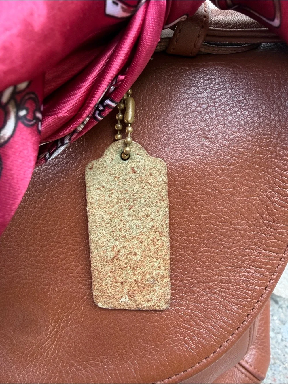 Vintage Coach SoHo Handle Bag 9951 British Tan with Scarf